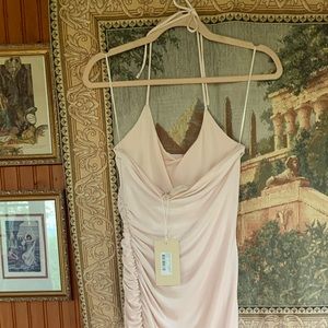 NWT Meshki midi halter slit dress size XS